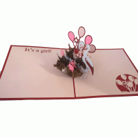 pop-up it's a girl kaart